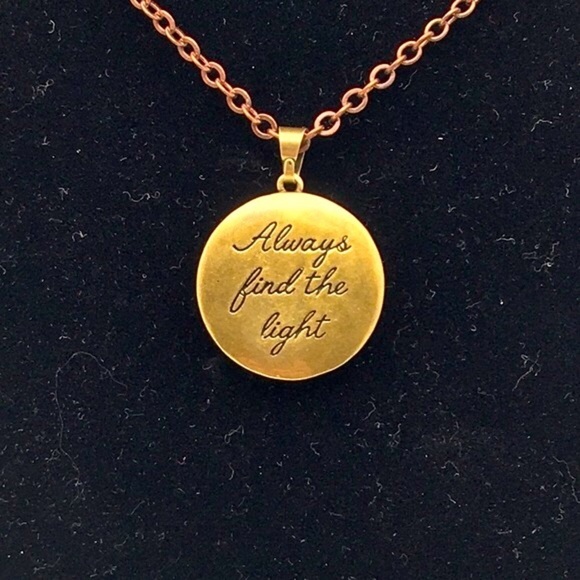 Brass Moth Pendant with Copper Chain 24" - Picture 2 of 12